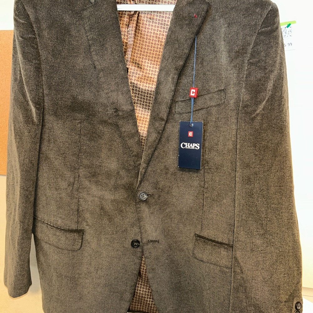 NWT Chaps Brown Corduroy Sport Coat Blazer